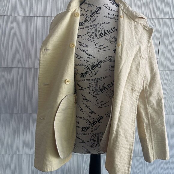 Eileen Fisher Designer Yellow Double Breasted Cotton Jacket - Women’s Small (UU) - Picture 8 of 9